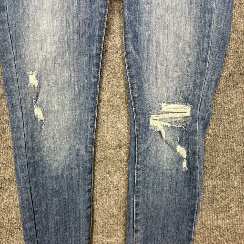 Judy‎ Blue Jeans Womens 3 26 Blue Skinny Fit Distressed Pull On Jegging JB88255